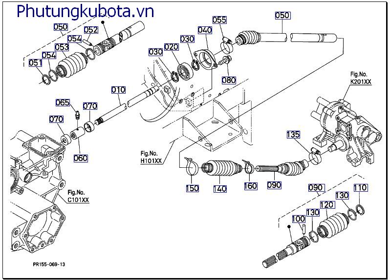 Trục truyền động bộ phận cấy